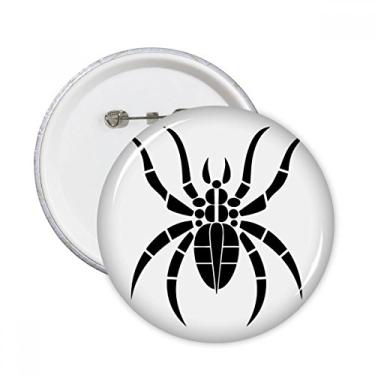 Imagem de Estampa de aranha, inseto, ilustração preta, alfinetes redondos, emblema, acessório, decoração, 5 peças