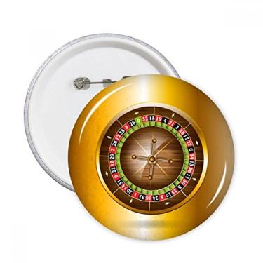 Imagem de Ilustração realista de toca-discos de cassino pinos redondos emblema botão decoração acessório 5 peças