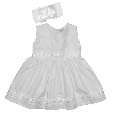 Imagem de Vestido De Bebê Cherrie Branco 2 Peças - Melania Babys
