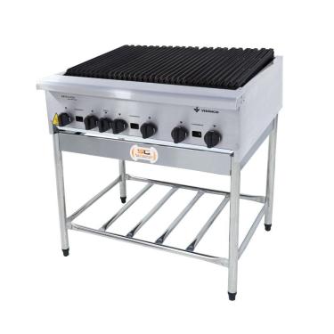 Imagem de Chapa Charbroiler Americana Profissional Grill Churrasqueira 90cm Gás Inox com Pé CGGP90 - Venâncio