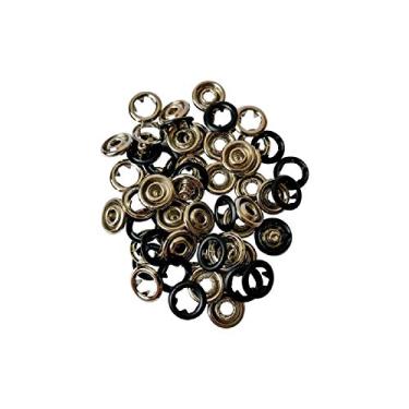 Imagem de Botão De Pressão Metal Roupa Bebê Tam 35 200 Pçs (Preto)