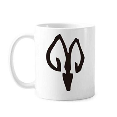 Imagem de Bones Inscriptions Caneca de ovelha do Zodíaco Chinês Cerâmica Copo de porcelana de café