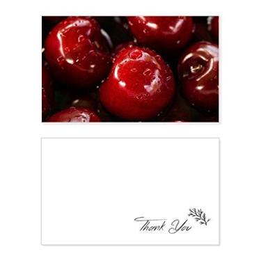Imagem de Imagem de frutas vermelhas temperadas Cartão de agradecimento de cereja, papel de aniversário, agradecimento de casamento