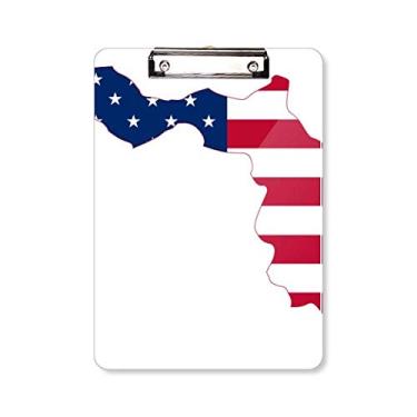 Imagem de Florida Mapa dos EUA Estrelas Listras Bandeira Forma Prancheta Pasta Prancheta Placa de apoio A4