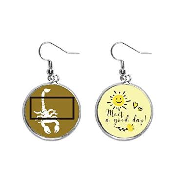 Imagem de Scorpion Caixa de Insetos Natural, Brincos de Flor de Sol Joalheria Moda