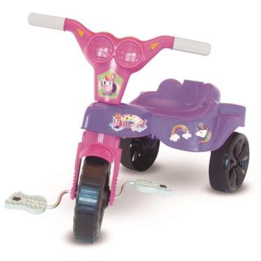 Triciclo Infantil Motoca Velocita Lilás C/ Empurrador Menina