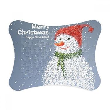 Imagem de Moldura de quebra-cabeça Merry Christmas Snowman Festival Decoração de imagem