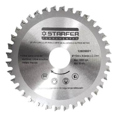 Imagem de Lâmina de Serra Circular com Videa para Alumínio 110mm x 36 Dentes - Starfer