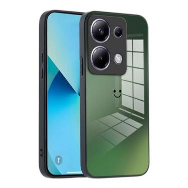 Imagem de XINYEXIN Capa de telefone de vidro gradiente para Xiaomi Poco M6 Pro 4G - proteção fina, amortecedor de silicone macio, à prova de choque e resistente a arranhões - verde