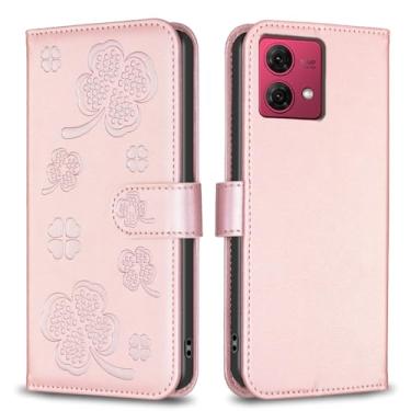 Imagem de Generic Capa carteira para Motorola Moto G84 com 3 cartões e 1 compartimento para dinheiro, capa de telefone flip de couro PU à prova de choque compatível com Moto G84 5G 6,5 polegadas (rosa)