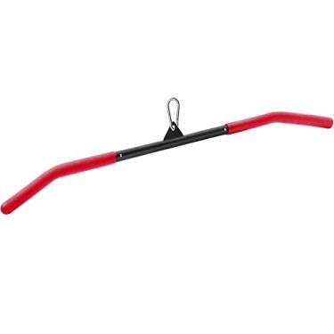 Imagem de SERTT Acessório de barra de puxar para baixo LAT de 99,37 polegadas para máquina de cabo de polia, barra de prensa de tríceps com alça de borracha, acessórios de pulldown LAT para academia, treino de força, construção muscular