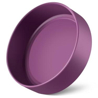 Imagem de VGHNQ Capa de silicone para garrafas YETI Rambler de 1,020 g, bota inferior de borracha para YETI, capa de bota para acessórios Yeti, acessórios de garrafa de água para botas Rambler (berinjela, serve