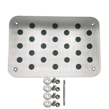 Imagem de Rxmgf Tapete de chão de carro caminhão tapete de calcanhar almofada de descanso para os pés Pedal de pé (prata)