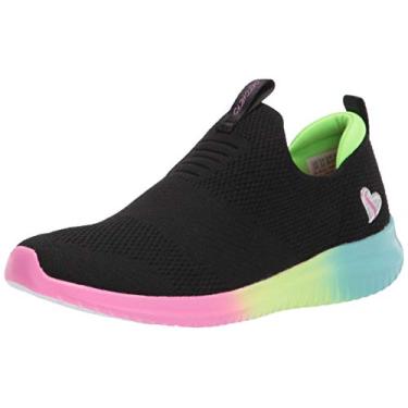Imagem de Skechers Tênis infantil unissex ultra flexível Sherbet Step, Preto/Multi, 12.5 Little Kid