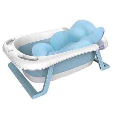 Imagem de Kit Banheira Dobrável Com Cama E Termômetro Banho Infantil