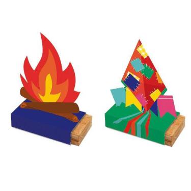 Imagem de Decoração Festa Junina 8 Caixinhas Para Paçoca Quadrada - Fantasias Ca