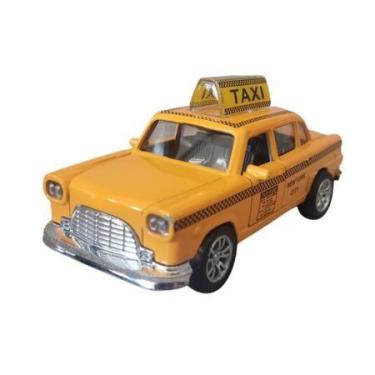 Imagem de Carrinho De Ferro Miniatura Taxi Antigo Metal Abre A Porta - Toy King