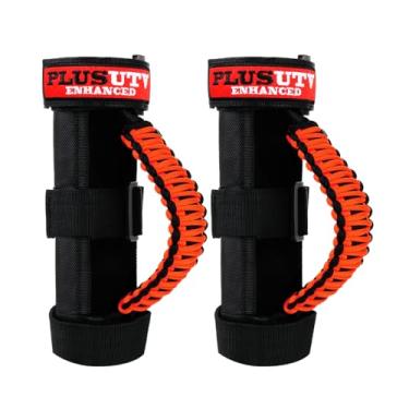 Imagem de PLUSUTV 2 peças, alças triplas para guidão de barra de rolo para UTV e ATV e Polaris Ranger RZR, alça para barras de 4,5 a 5 cm, Orange