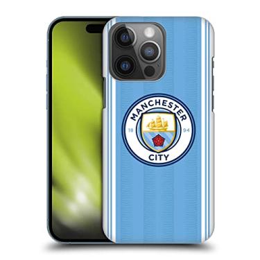 Imagem de Head Case Designs Capa rígida oficialmente licenciada pelo Manchester City Man City FC Home 2023/24 com crachá compatível com Apple iPhone 14 Pro