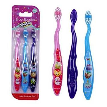 Imagem de Escova de dentes infantil Brush Buddies Shopkins pacote com 3 – macia