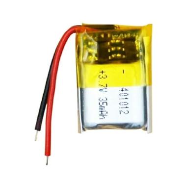 Imagem de bateria 2 fios recarregavel 3,7v 401012 com 35mah 4mm de espessura x 10mm de largura x 12mm de comprimento