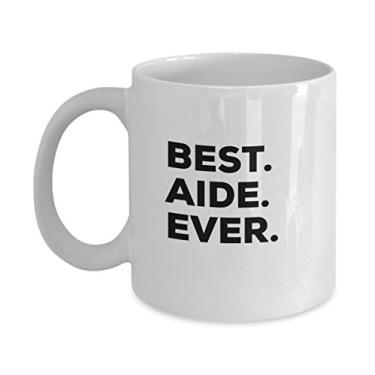 Imagem de Caneca Best Aide Ever – Presente para professores, enfermeiras, auxiliar no ônibus hospitalar certificado de saúde em casa – Ideia de presente