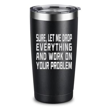 Imagem de Presente engraçado de pai para ele, ela, esposa, marido, namorado, namorada - Let Me Drop Everything - Caneca de café mordaça para homens e mulheres colegas de trabalho - Ideias de presente de