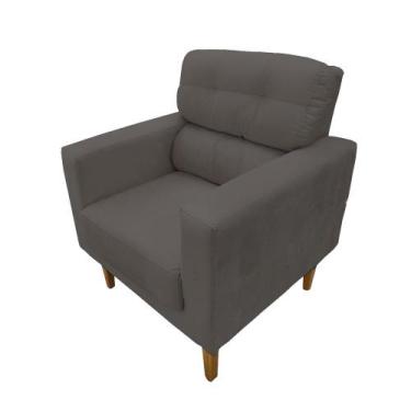 Imagem de Poltrona Decorativa Luna Linho Azul Turquesa - Kimi Design