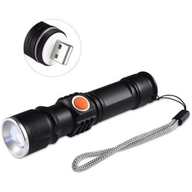 Imagem de Mini Lanterna Recarregável USB Longo Alcance Com Zoom B-Max BM-8411 - 