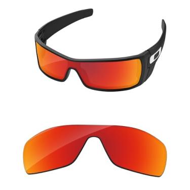 Imagem de PapaViva Lentes de substituição para óculos de sol Oakley Batwolf OO9101 Pro + Vermelho Fogo polarizado