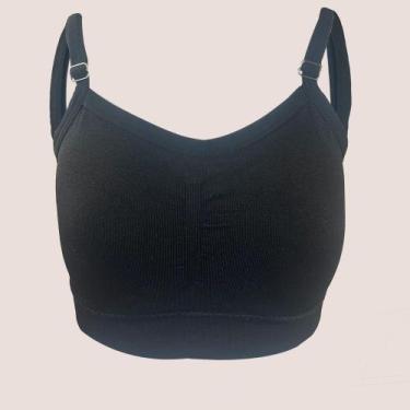 Imagem de 2 Top Teen Sem Costura Zee Rucci Com Bojo Removível Juvenil, Preto, M