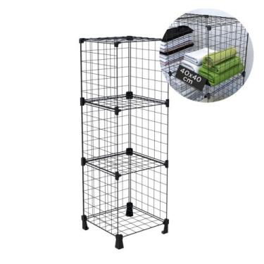 Imagem de Estante de Livro Disco de Vinil LPs 3 Nichos 40x40cm Prateleira Aramad