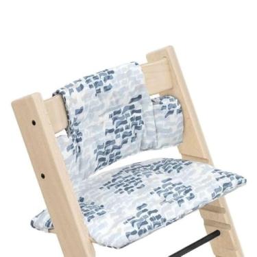 Imagem de Assento de cadeira de jantar para crescimento infantil, assento de cadeira de alimentação para bebê, almofada de assento, almofada de assento à prova d'água e à prova de óleo, onda azul, uma peça