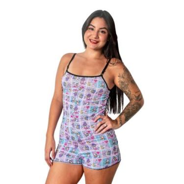 Imagem de Macaquinho Pijama Estampado Temático Divertido Ondinha Regulável Roupa