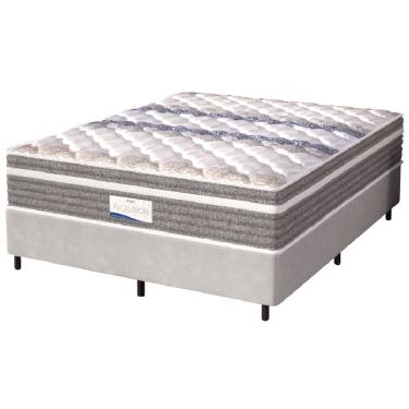 Imagem de Cama Box Casal King Colchão Molas Ensacadas Com Pillow Evolution Probel 193x203x70cm Suede Cinza