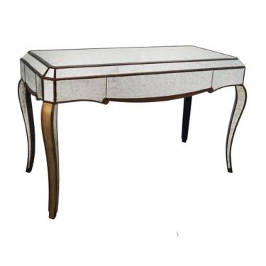 Imagem de Aparador Espelhado Design Envelhecido Madeira Fol. Ouro Luxo