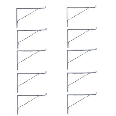Imagem de Kit 10 Cantoneira Mão Francesa P/ Vidro 20x13,5cm Reforçada - Rayco