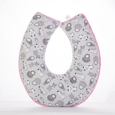 Imagem de Almofada Amamentação Luxo Para Bebê Menina Bichinhos Rosa
