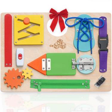 Imagem de Montessori Busy Board DemoCa para crianças pequenas com 10 atividades