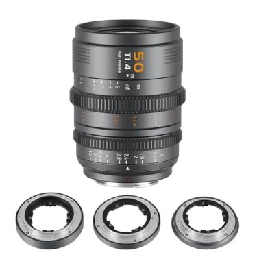Imagem de SIRUI Lente Cine VP-1 Vision Prime 1 T1.4 Full Frame, Lente Cinema de Foco Manual de 50 mm com Montagem E Pré-Instalada, Suportes Intercambiáveis RF/Z/L (Cinza Metal)