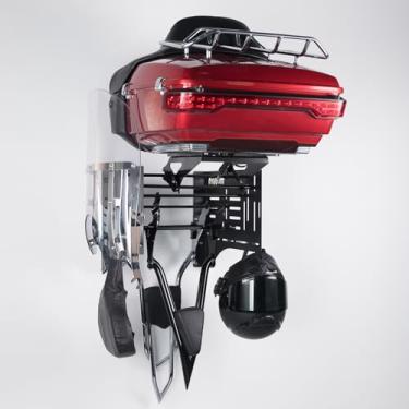 Imagem de Mofun Wall Mount Storage Rack Detach Depot Wall Rack Compatible with Harley Detachable and Holdfast Products Including Tour-Pak Mounting Racks, Sissy Bars, Luggage Racks, Rider Backrests Windshields