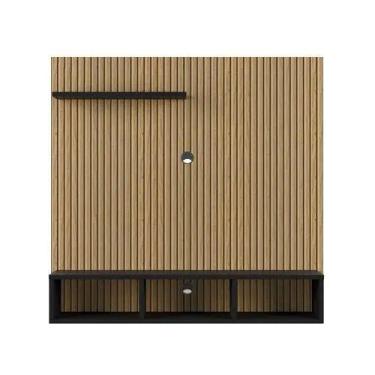 Imagem de Painel Tv Smart 32 Polegadas Gold Ripado com Nichos - casa decor, pret