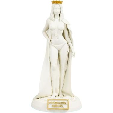 Imagem de Estátua Pombagira Rainha Imagem Umbanda Candomblé (Cor Mármore Dourado)