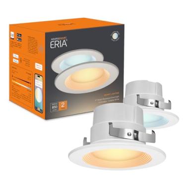 Imagem de ERIA Luminária Embutida Smart Zigbee De 4" Branca Ajustável, Compatível Com Adurosmart, Hue*, Smartthings, Amazon Echo (4ª Geração), Alexa, Ha, Google Assistant (Pacote 2)