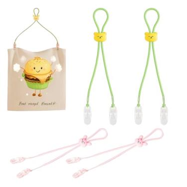 Imagem de Vilbocr 4 pçs suporte de babador clipe de guardanapo dentário, clipes de silicone portátil para dentista correntes de guardanapo babador prático para segurar um babador para crianças adultos idosos