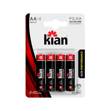 Imagem de Pilha Pequena AA Alcalina com 4 Kian 14241