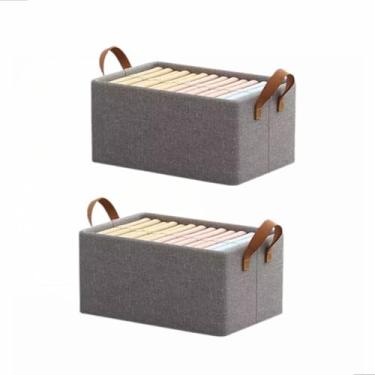 Imagem de Cesto Organizador Multiuso Dobrável 25L Com Alça, Caixa Organizadora Para Roupas, Guarda Roupa, Gavetas, Brinquedos (6)