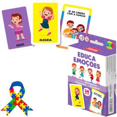 Imagem de Jogo de Cartas Brinquedo Educativo Emoçoes 34 Cartas - GGB Brinquedos
