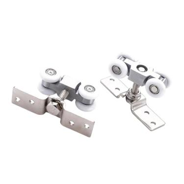 Imagem de predolo Kit de polia de ferragens para porta de correr com 2 peças e rodas deslizantes para banheiro