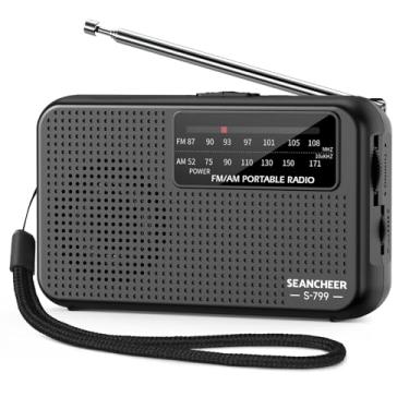 Imagem de Mini rádio AM FM 799, rádio operado por bateria com cordão, excelente recepção, rádios portáteis AM FM, rádios transistores com conector de fone de ouvido, antena, peso 76,5 g